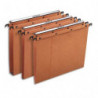 OBLIQUE AZ Boîte de 25 dossiers suspendus TIROIR en kraft 240g. Fond V, bouton-pression. Orange