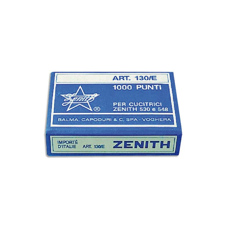 ZENITH Boîte de 1000 agrafes 130/E - 6/4 en acier 111511