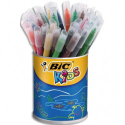 BIC Kids Kid Couleur Feutres de Coloriage à Pointe Moyenne - Couleurs Assorties, Pot de 36