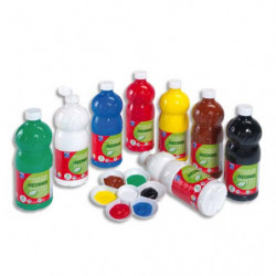 LEFRANC & BOURGEOIS Assortiment de 8 flacons de 1 litre de gouache liquide, couleurs assorties