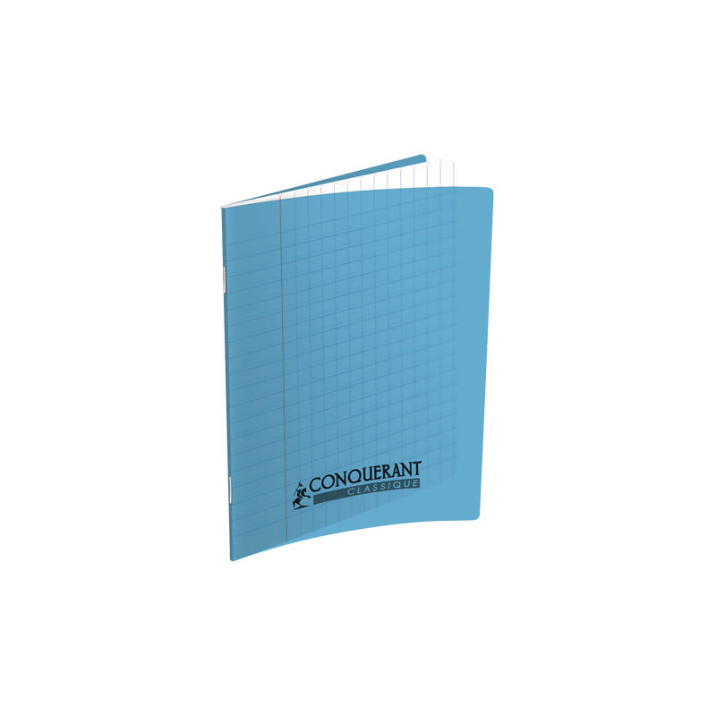 CONQUERANT CLASSIQUE Cahier piqûre 32 pages DL3IV 17x22 90g couverture polypro Bleu