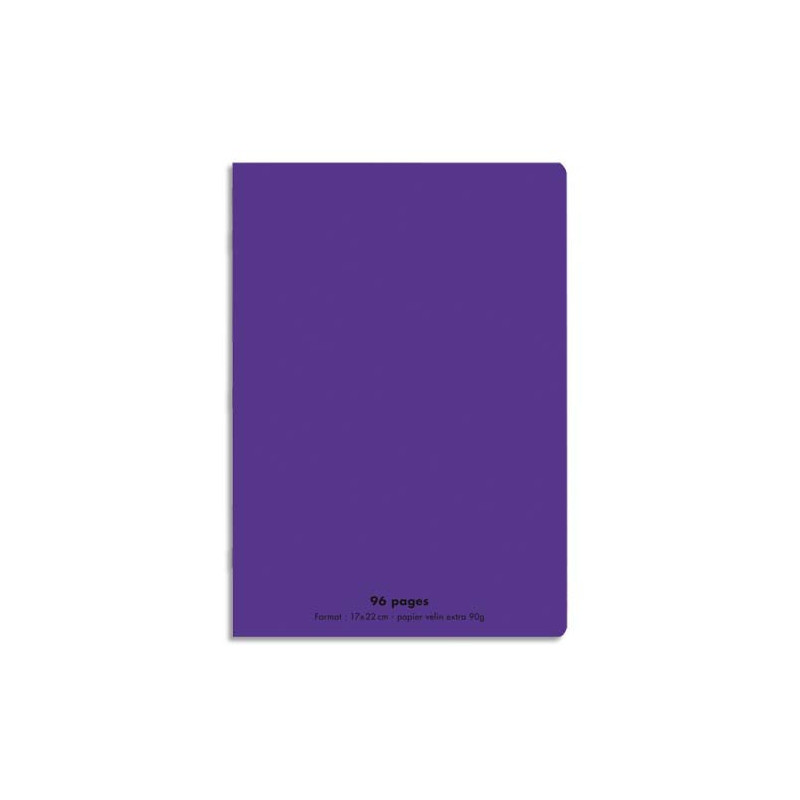 CONQUERANT C9 Cahier piqûre 17x22cm 96 pages 90g grands carreaux Seyès. Couverture polypropylène Violet