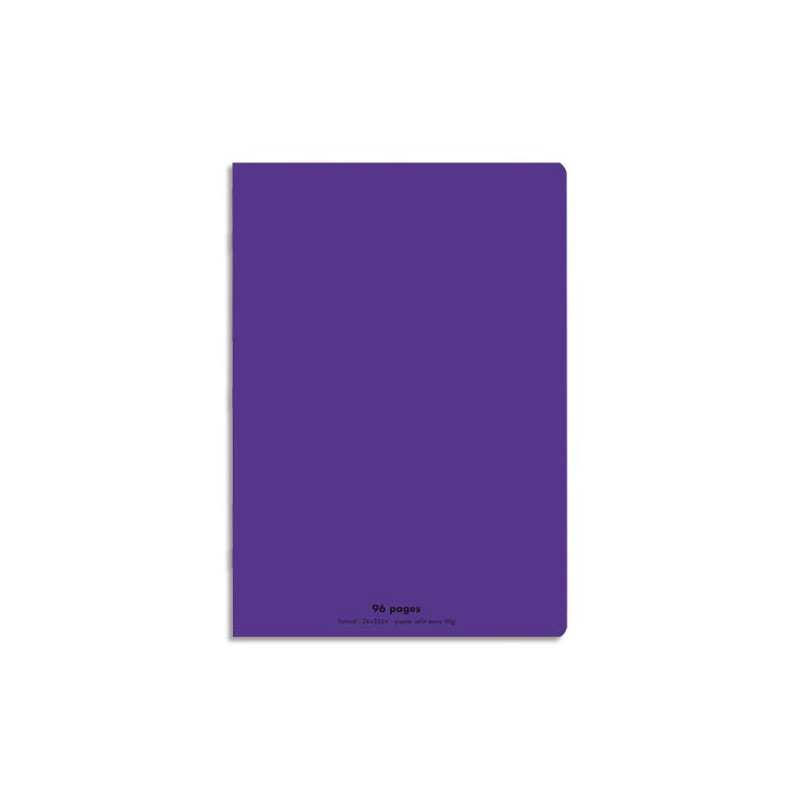 CONQUERANT C9 Cahier piqûre 24x32cm 96 pages 90g grands carreaux Seyès. Couverture polypropylène Violet