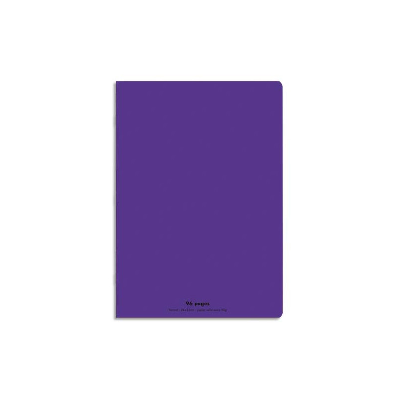 CONQUERANT C9 Cahier piqûre 24x32cm 96 pages 90g grands carreaux Seyès. Couverture polypropylène Violet