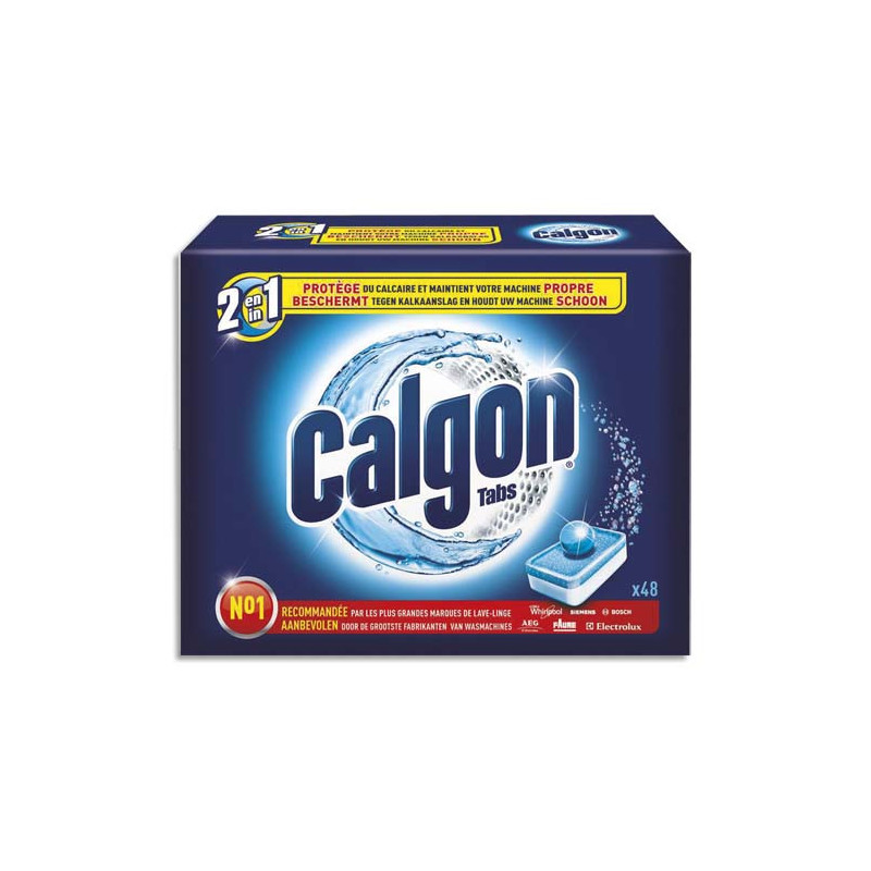 CALGON Boîte de 48 pastilles anticalcaire 2 en 1