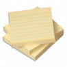 POST-IT Lot de 6 blocs repositionnables de 100 feuilles 76 x 76mm Jaune ligné