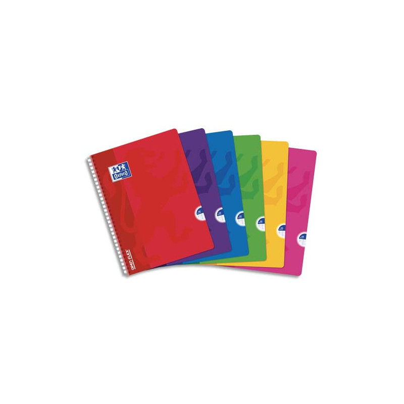 OXFORD Cahier OpenFlex spirale 180 pages 21x29,7cm grands carreaux Seyès. Couverture polypro