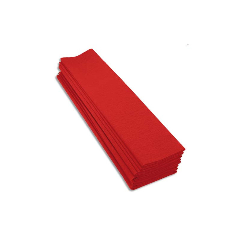 CLAIREFONTAINE Paquet de 10 feuilles Crépon M40 2x0,50m Rouge