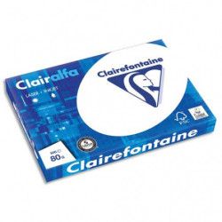 CLAIREFONTAINE Ramette de 500 feuilles papier Blanc CLAIRALFA 80 grammes format A3 1969