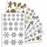 MAILDOR Sachet de 20 planches gommettes Initial métallisées or, argent thème Noël assorties