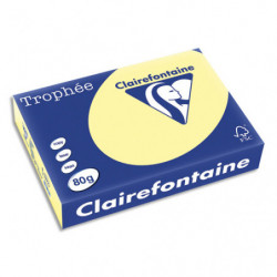 CLAIREFONTAINE Ramette de 500 feuilles papier couleur TROPHEE 80 grammes format A4 canari 1977