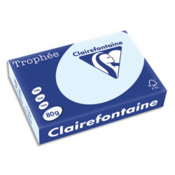 CLAIREFONTAINE Ramette de 500 feuilles papier couleur TROPHEE 80 grammes format A4 Bleu 1971