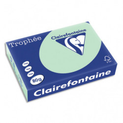 CLAIREFONTAINE Ramette de 500 feuilles papier couleur TROPHEE 80 grammes format A4 Vert 1975