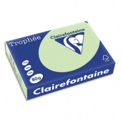 CLAIREFONTAINE Ramette de 500 feuilles papier couleur TROPHEE 80 grammes format A4 Vert golf 1777