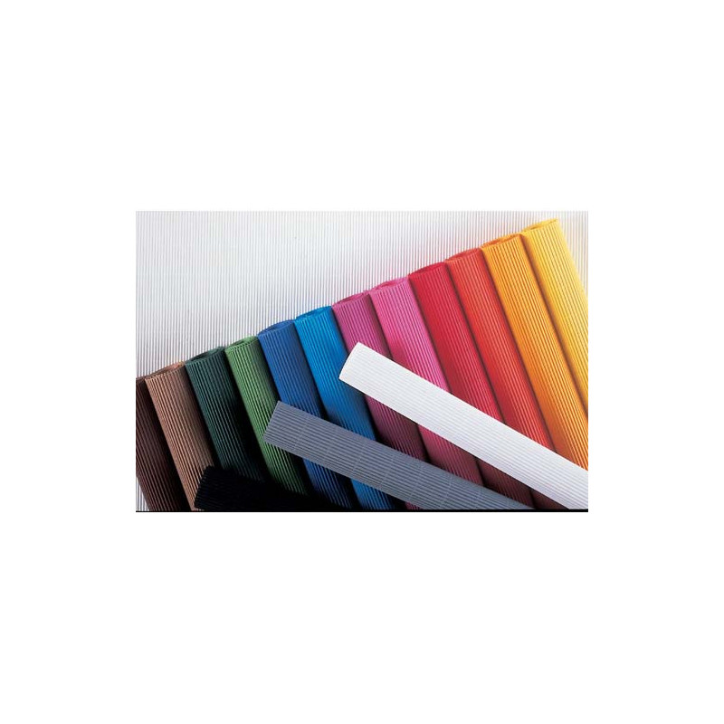 CLAIREFONTAINE Paquet de 15 feuilles carton ondulé 50x35 cm couleurs assorties micro cannelure 300g/m2