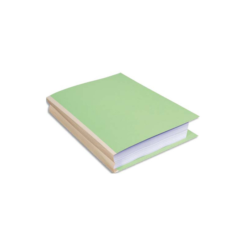 EXACOMPTA Paquet de 25 chemises à dos toilé, carte 320 grammes, dos 3cm, 24x32cm, coloris Vert