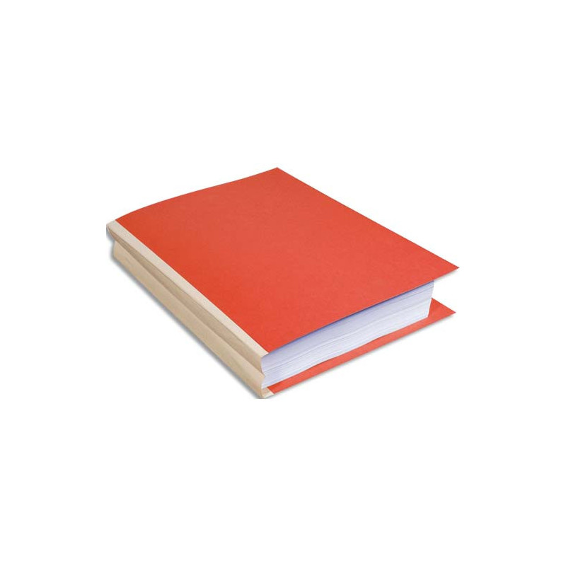 EXACOMPTA Paquet de 25 chemises à dos toilé, carte 320 grammes, dos 3cm, 24x32cm, coloris Orange