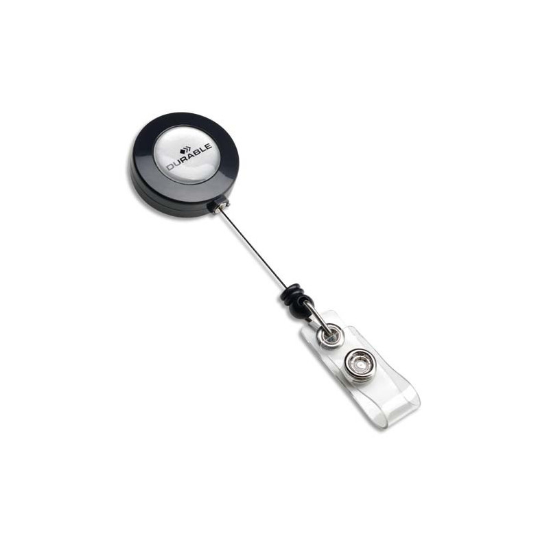 DURABLE Boîte 10 Enrouleurs pour porte-badge avec lanière bouton pression - cordon 80 cm - Anthracite