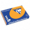 CLAIREFONTAINE Ramette de 500 feuilles papier couleur TROPHEE 80 grammes format A3 clementine 1880