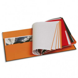 OXFORD Cahier Filingbook spirales 200 pages perforées 80g lignée 6mm 21x31,8cm Couverture polypro Orange