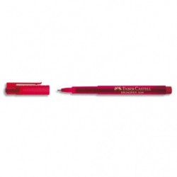 FABER CASTELL Feutre BROADPEN 1554 pointe large 0,8 mm, corps transparent, Rouge indélébile