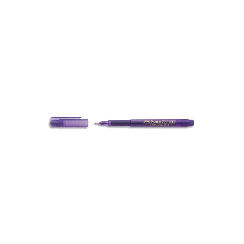 FABER CASTELL Feutre BROADPEN 1554 pointe large 0,8 mm, corps transparent, Violet indélébile
