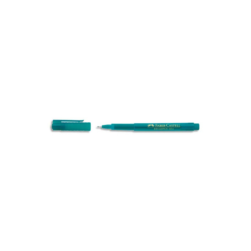 FABER CASTELL Feutre BROADPEN 1554 pointe large 0,8 mm, corps transparent, Turquoise indélébile