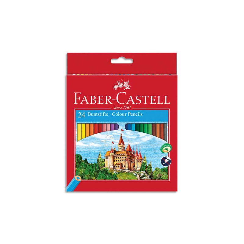 FABER CASTELL Etui 24 crayons de couleur CHÂTEAU. Coloris assortis