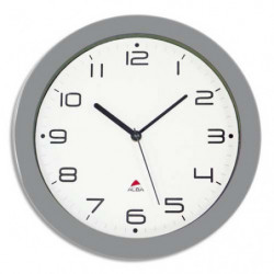 ALBA Horloge murale Hornew silencieuse métal Gris, pile AA non fournie - Diamètre 30 cm