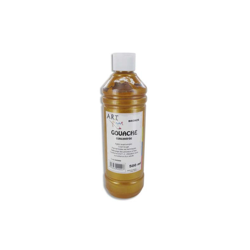 ART PLUS Flacon de 500 ml de gouache métalisée couleur bronze