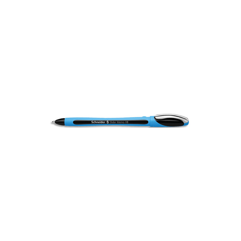 SCHNEIDER Stylo bille SLIDER MEMO à capuchon,pointe large,corps caoutchouc,encre indélébile Noire