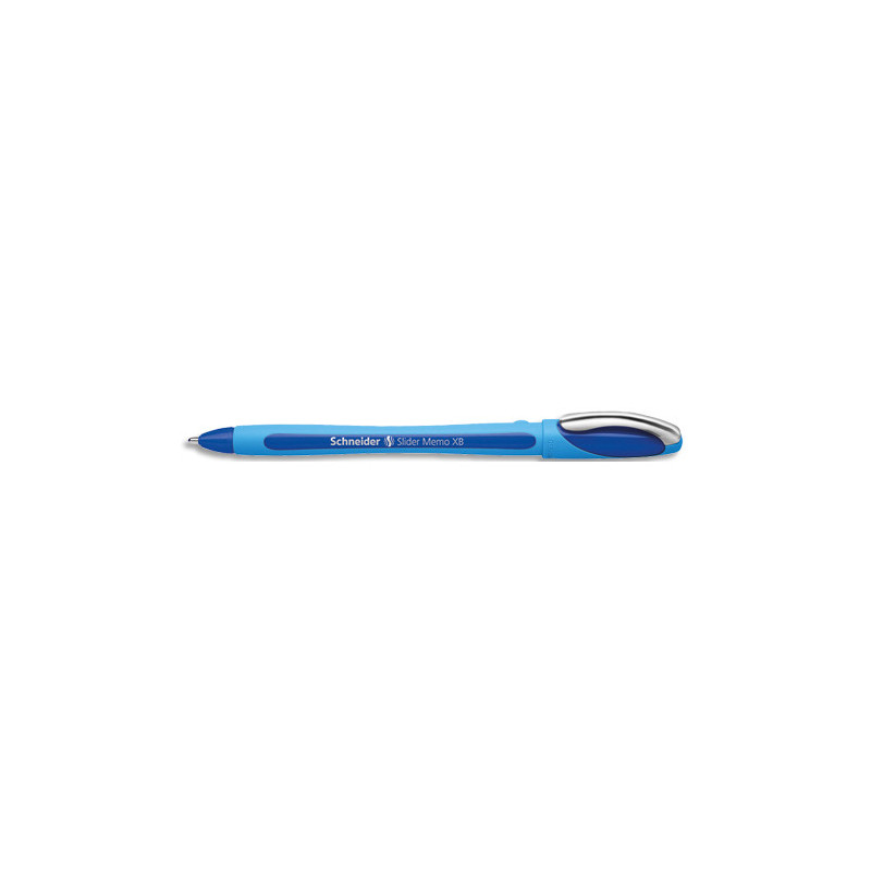 SCHNEIDER Stylo bille SLIDER MEMO à capuchon,pointe large,corps caoutchouc,encre indélébile Bleue