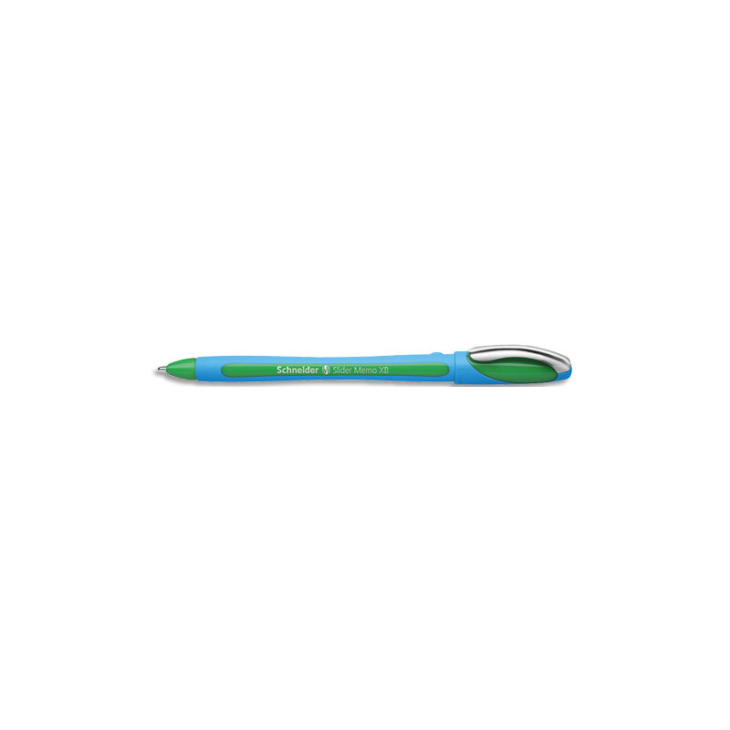 SCHNEIDER Stylo bille SLIDER MEMO à capuchon,pointe large,corps caoutchouc,encre indélébile Verte