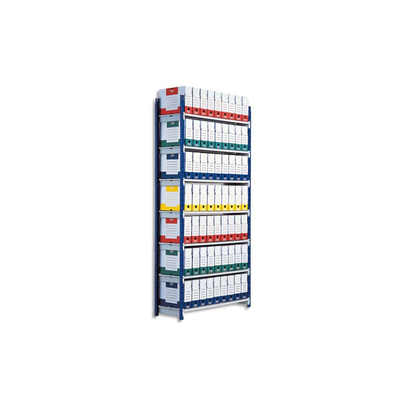 PAPERFLOW Rayonnage Rang'Eco tubulaire élément Départ en acier, 5 tablettes - Dim. L100 x H200 x P 34 cm