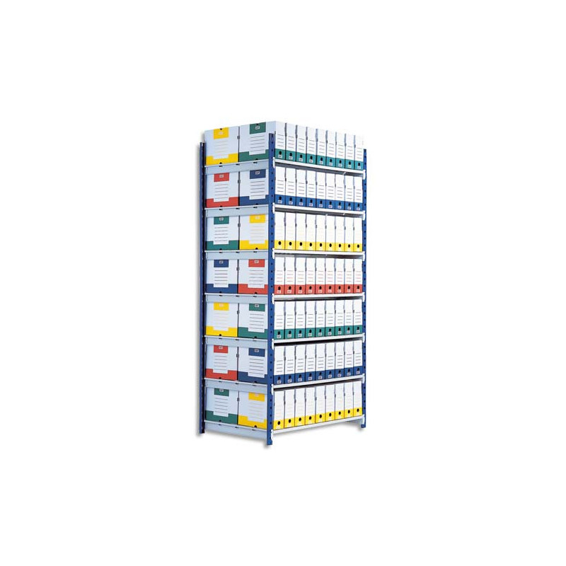 PAPERFLOW Rayonnage Rang'Eco tubulaire élément Départ en acier, 5 tablettes - Dim. L100 x H200 x P68 cm