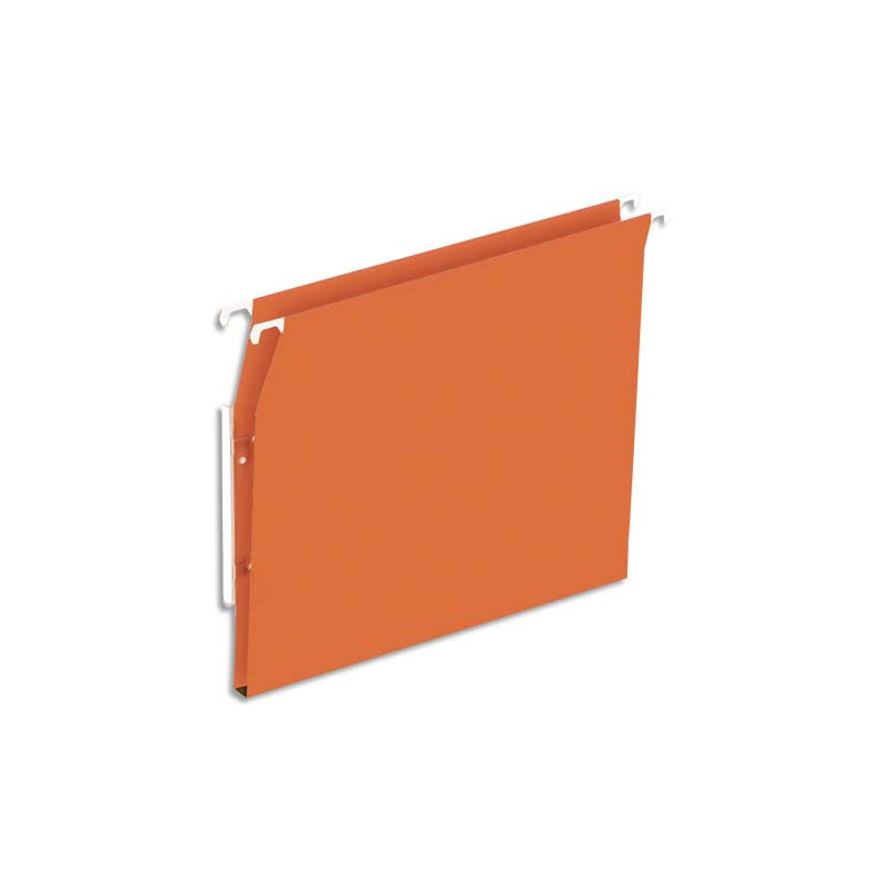 Boîte de 25 dossiers suspendus ARMOIRE en kraft 230g. Fond 15mm, volet agrafage. Orange.