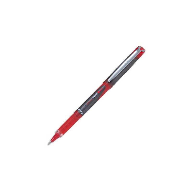 PILOT Stylo roller pointe métal 1 mm encre liquide Rouge + régulateur de débit V-BALL GRIP