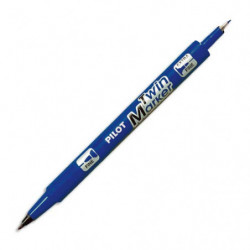 PILOT Marqueur tous supports encre indélibile Bleue 2 pointes ogives:fine et moyenne TWIN MARKER