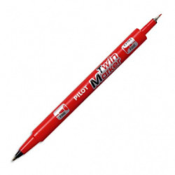 PILOT Marqueur tous supports encre indélibile Rouge 2 pointes ogives:fine et moyenne TWIN MARKER BEGREEN