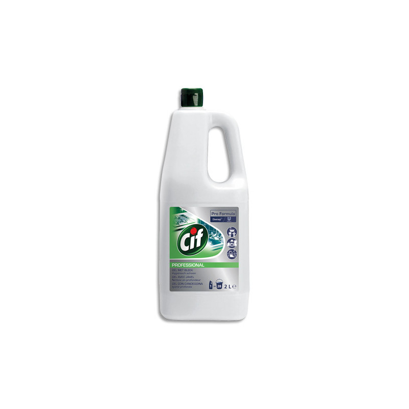 CIF PROFESSIONAL Bidon 2L Gel Nettoyant javellisé pour taches difficiles sols et surfaces Pro Formula