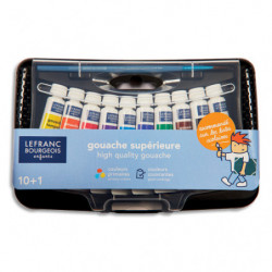 LEFRANC & BOURGEOIS Collège box en plastique de 10 tubes de gouache 10ml. Coloris assortis