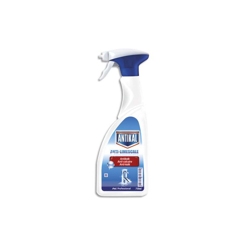 Spray Désinfectant ANTIKAL 750 ml enlève efficacement le calcaire des surfaces et prévient sa formation