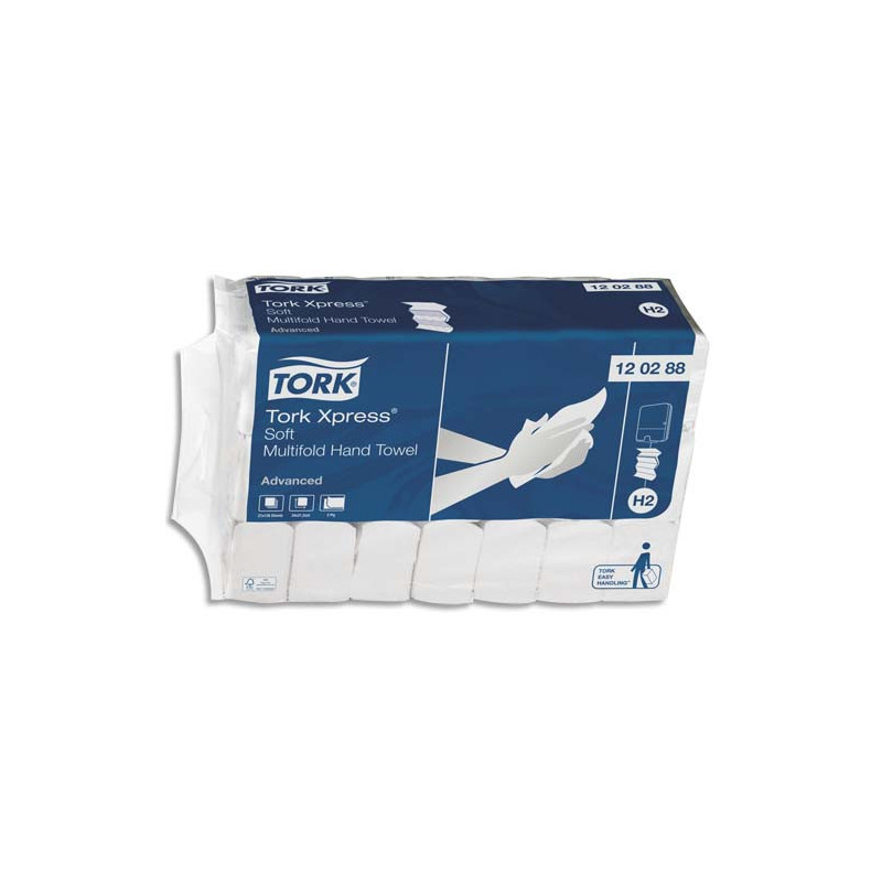 TORK Colis de 21 paquets d'Essuie-mains Advanced Soft 2 plis en M 136 formats 34 x 21,2 cm Blanc