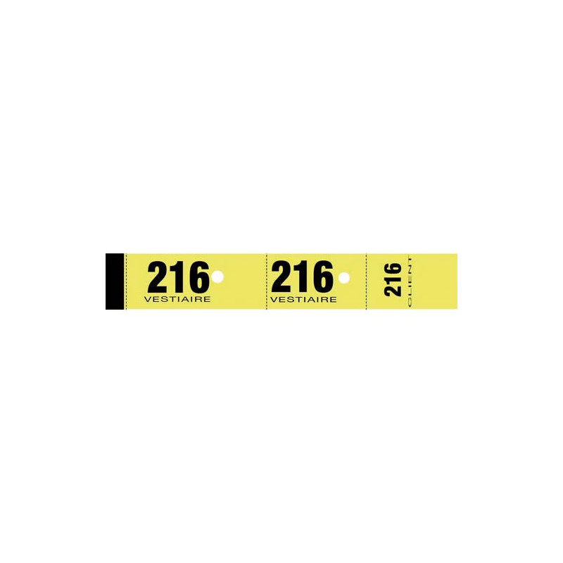 ELVE Bloc de 50 tickets vestiaire 3x20 cm Jaune