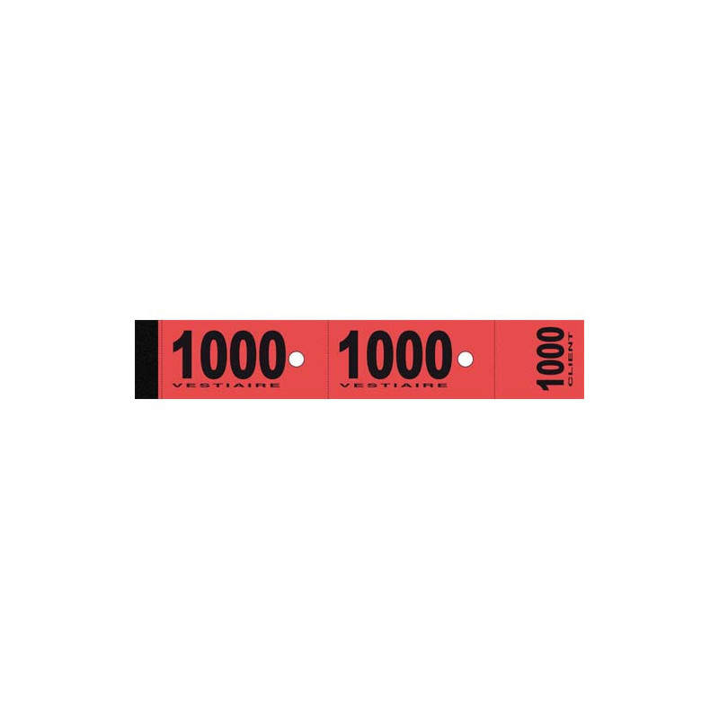 ELVE Bloc de 50 tickets vestiaire 3x20 cm Rouge