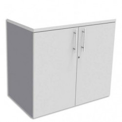 SIMMOB Armoire Basse aluminium 1 tablette avec porte, top Blanc perle EXPRIM - Dim. : L80 x H72 x P47 cm