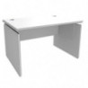 SIMMOB Bureau piètement panneau INEO - Dimensions : L140 x H72,5/75,5/82 x P80 cm Blanc perle