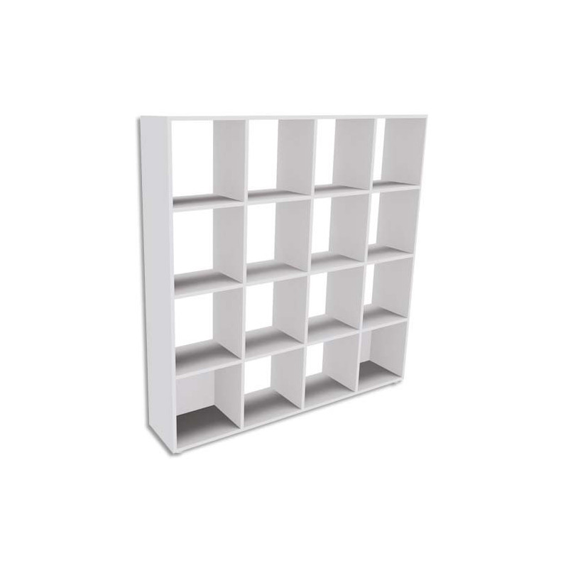 SIMMOB Armoire Cubic 16 cases INEO - Dimensions : L160 x H163 x P30 cm coloris Blanc perle