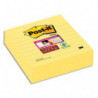 POST-IT Lot de 3 blocs de 70 feuilles Super Sticky Jaunes lignées 101 x 101 mm