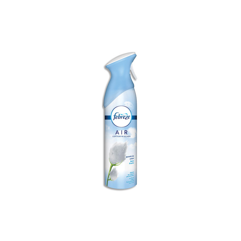 FEBREZE Aérosol de 300 ml parfum Pureté de coton, élimine complétement les odeurs même tenaces